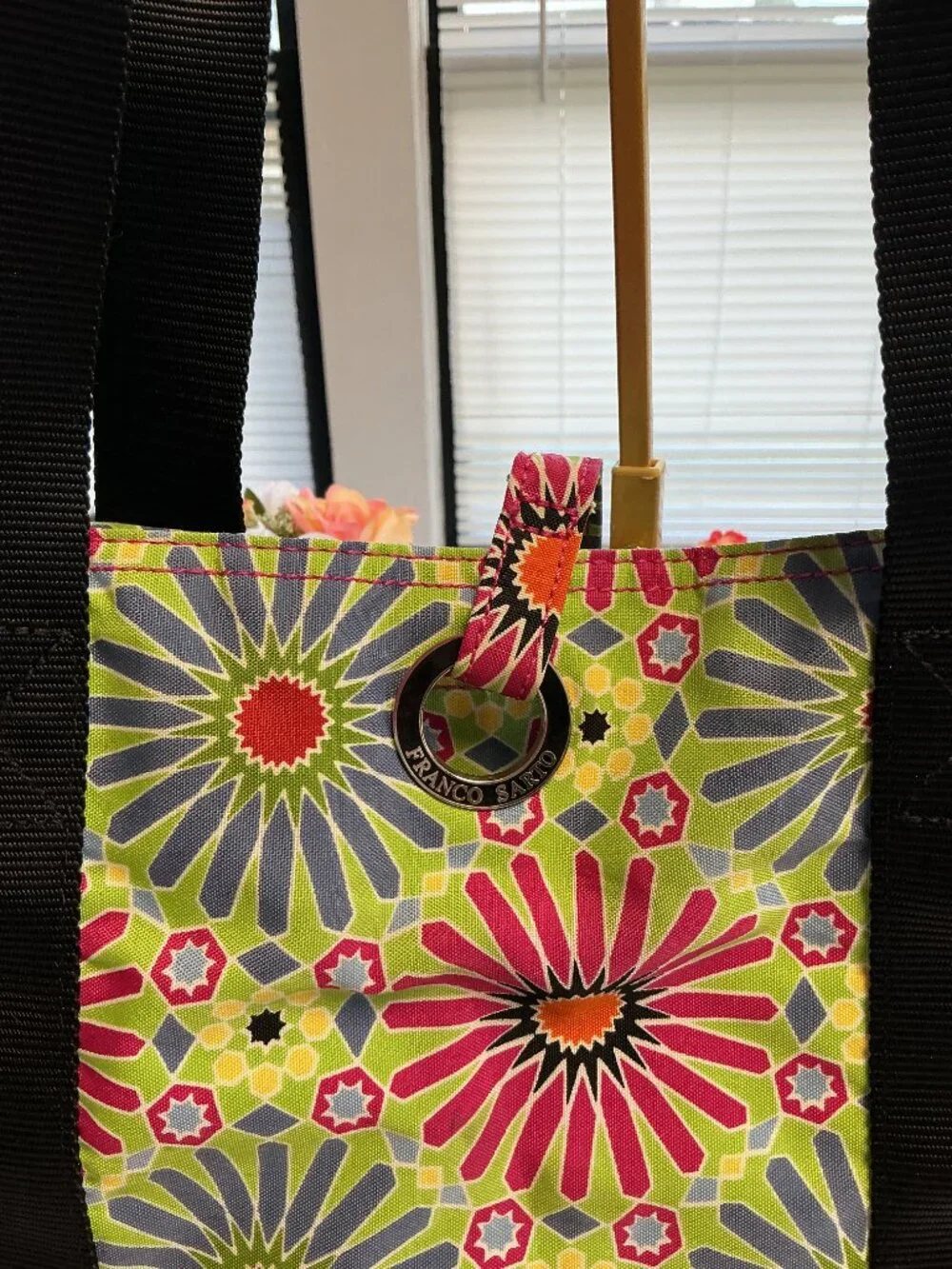 Franco Sarto Multicolor Geometric Floral Large Tote Bag